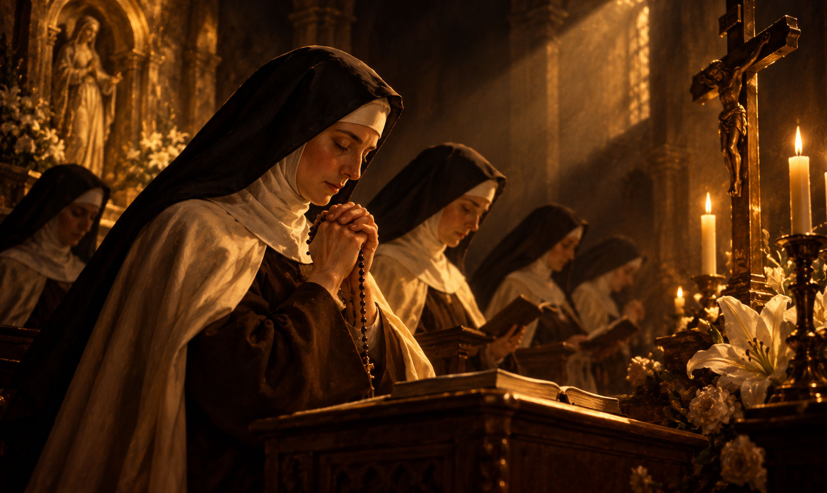 Velas acesas em um momento de oração